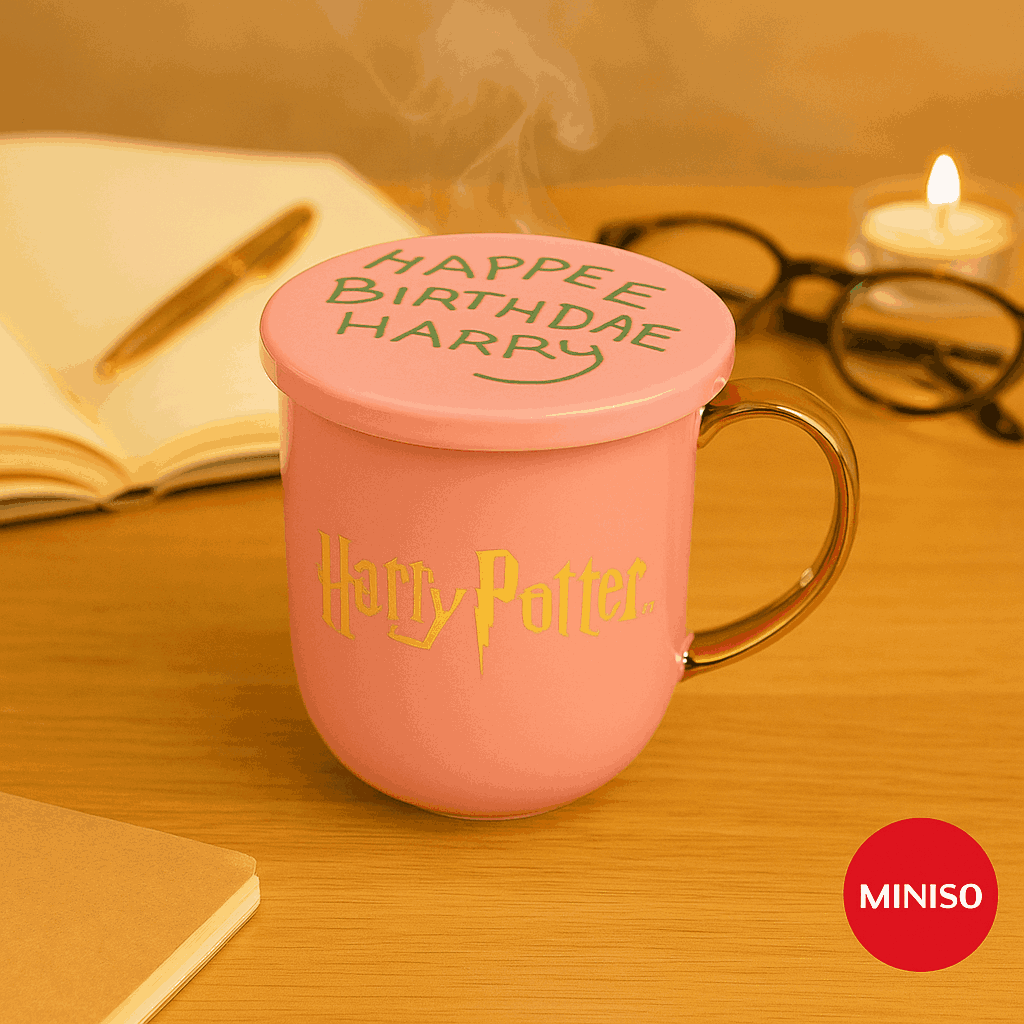 Harry Potter Pink Ceramic Cup With Lid(380ML)