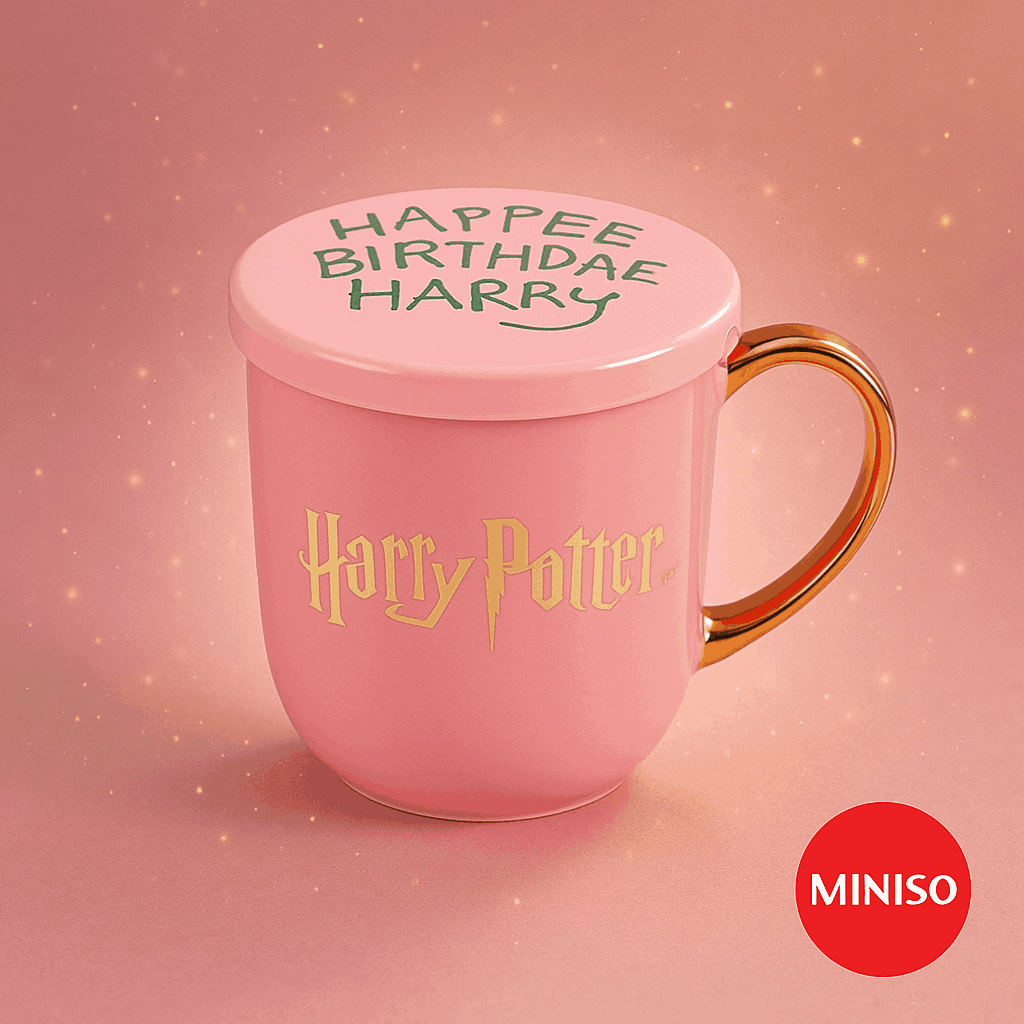 Harry Potter Pink Ceramic Cup With Lid(380ML)