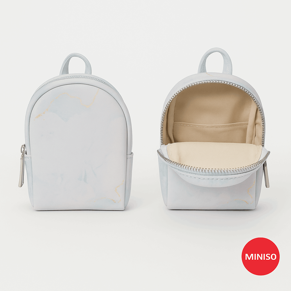 Mini Backpack Style Coin Purse(Marble Pattern)Grey