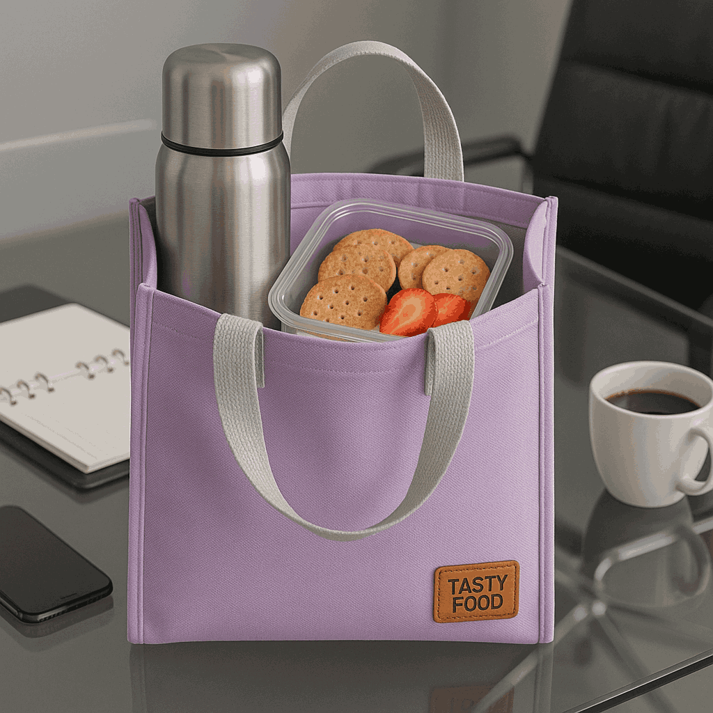 Solid Color Lanch Lunch Bag (Pale Purple) Miniso