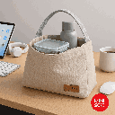 Large Capacity Solid Color Lunch Bag (Grey)