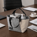 Color Blocking Mousse Trapezoid Lunch Bag (Grey)