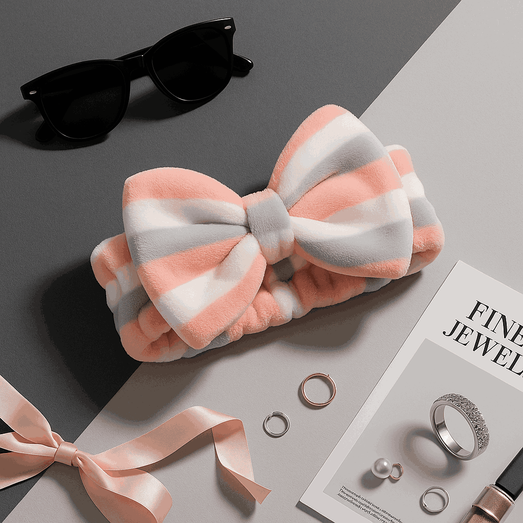 Flannel Bowknot Headband (Striped)