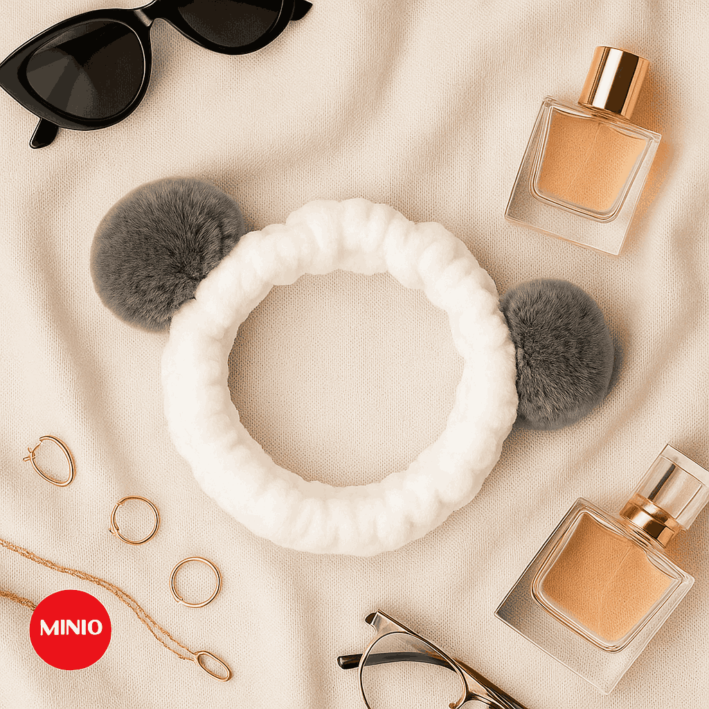 Silvery Gray Series Pom-Pom Headband Miniso