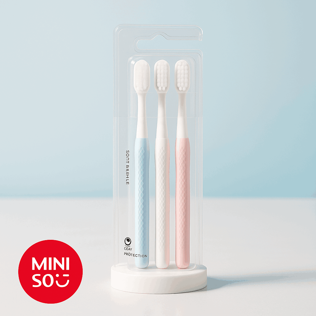 Kids Sort Bristled Toothbrushes (3 pieces) Miniso