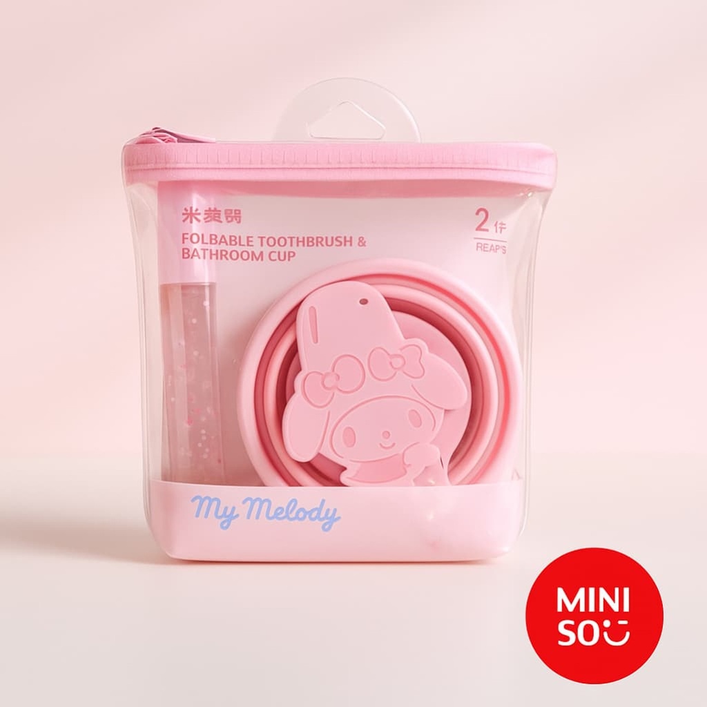 My Melody Foldable Toothbrush & Bathroom Cup