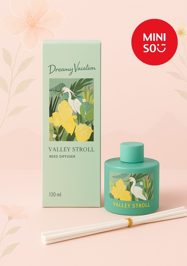 Miniso Dreamy Vacation Reed Diffuser 130ML(Valley Stroll)