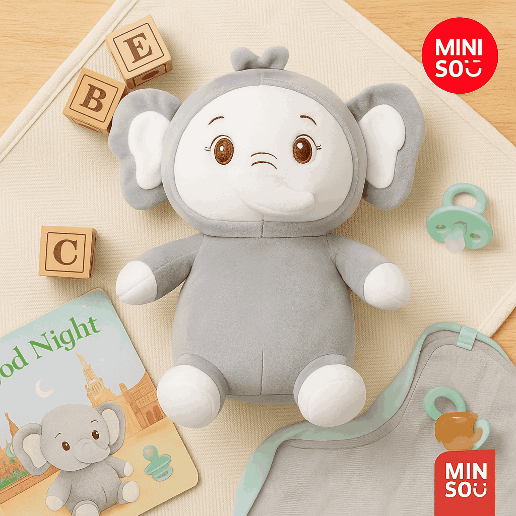 Sitting Elephant Plush Toy 30CM(GREY)