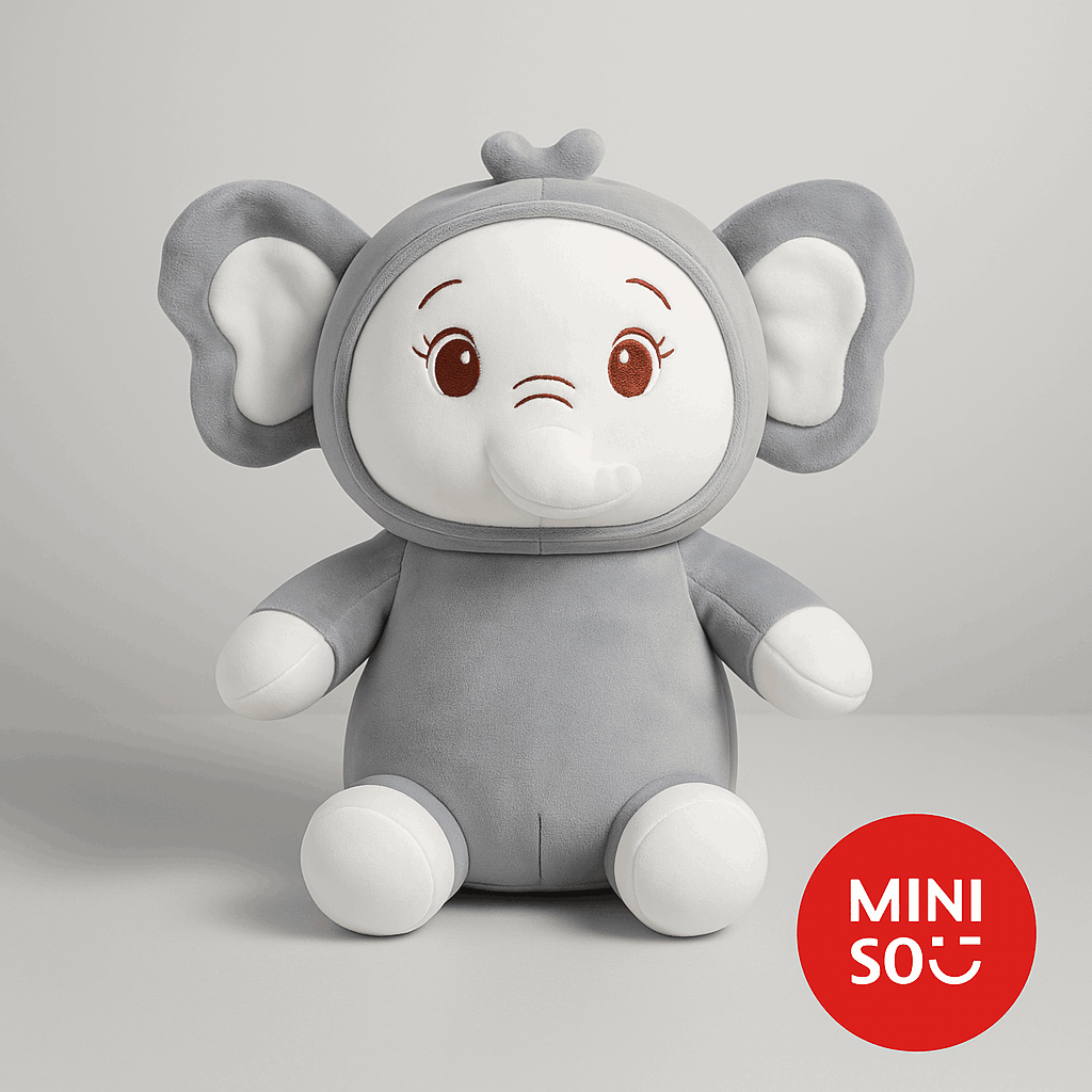 Sitting Elephant Plush Toy 30CM(GREY)