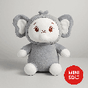 Sitting Elephant Plush Toy 30CM(GREY)