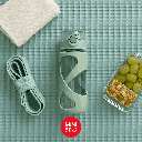 Hourglass Design High Borosilicate Glass Water Bottle (500mL)(Green)