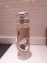 Hourglass Design High Borosilicate Glass Water Bottle (500mL)(White)