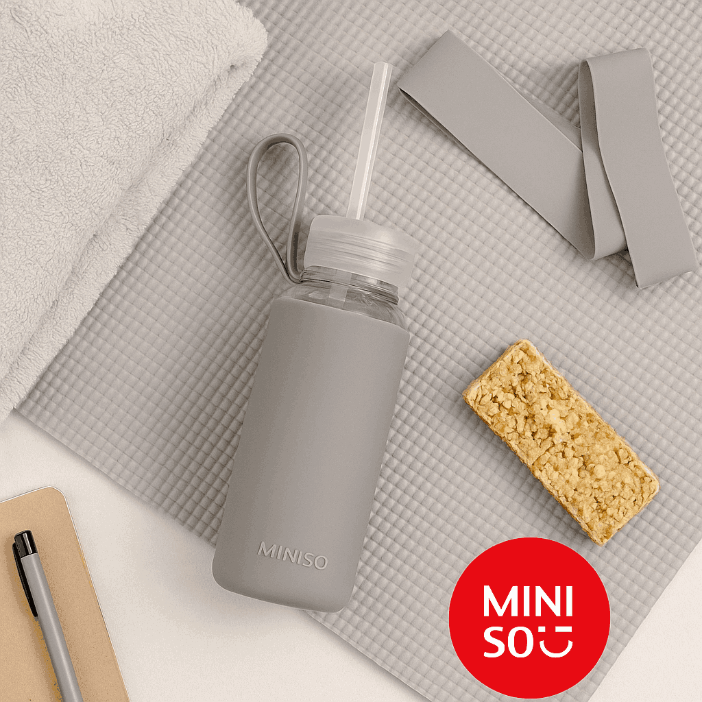 Glass Bottle with Silicone Cover 300mL(Gray)