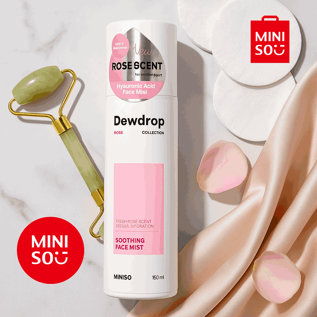 Miniso Dewdrop Collection Hyaluronic Acid Face Mist 150 ML(Rose)