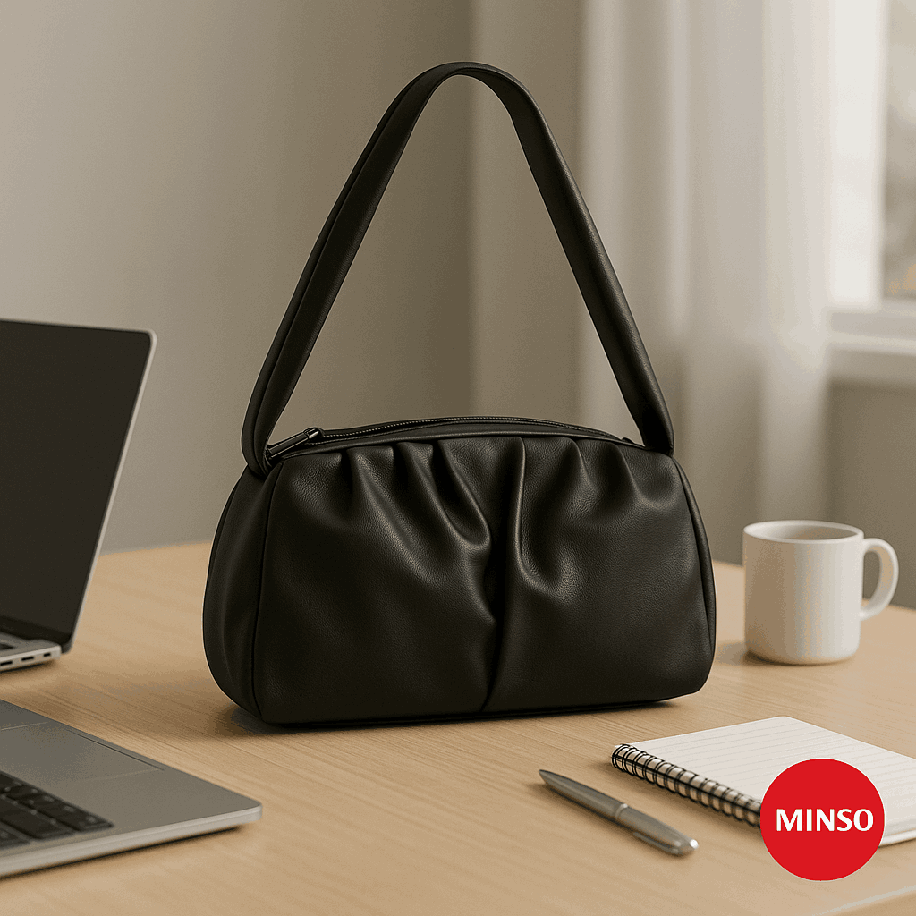 Pleated Handbag(Black)