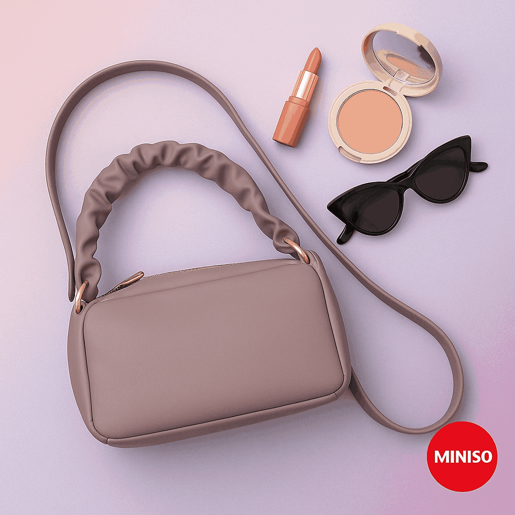 Pleated Crossbody Bag Pale Purple