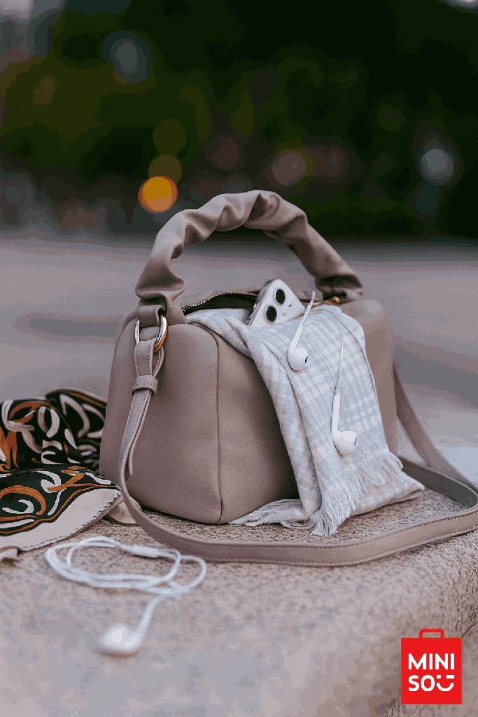 Pleated Crossbody Bag Pale Purple