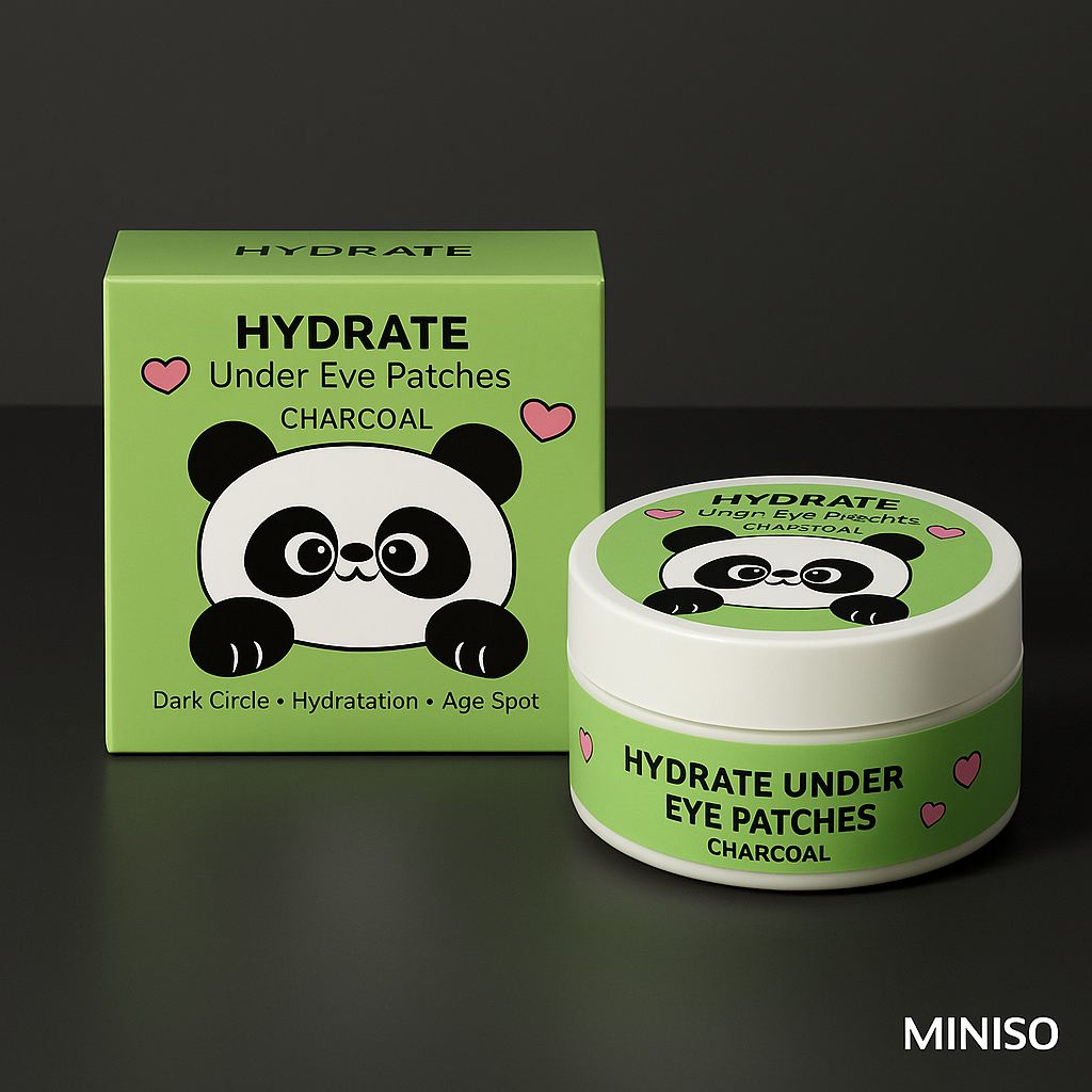 Miniso Hydrate Under Eye Patches 30 Pairs(Charcoal)
