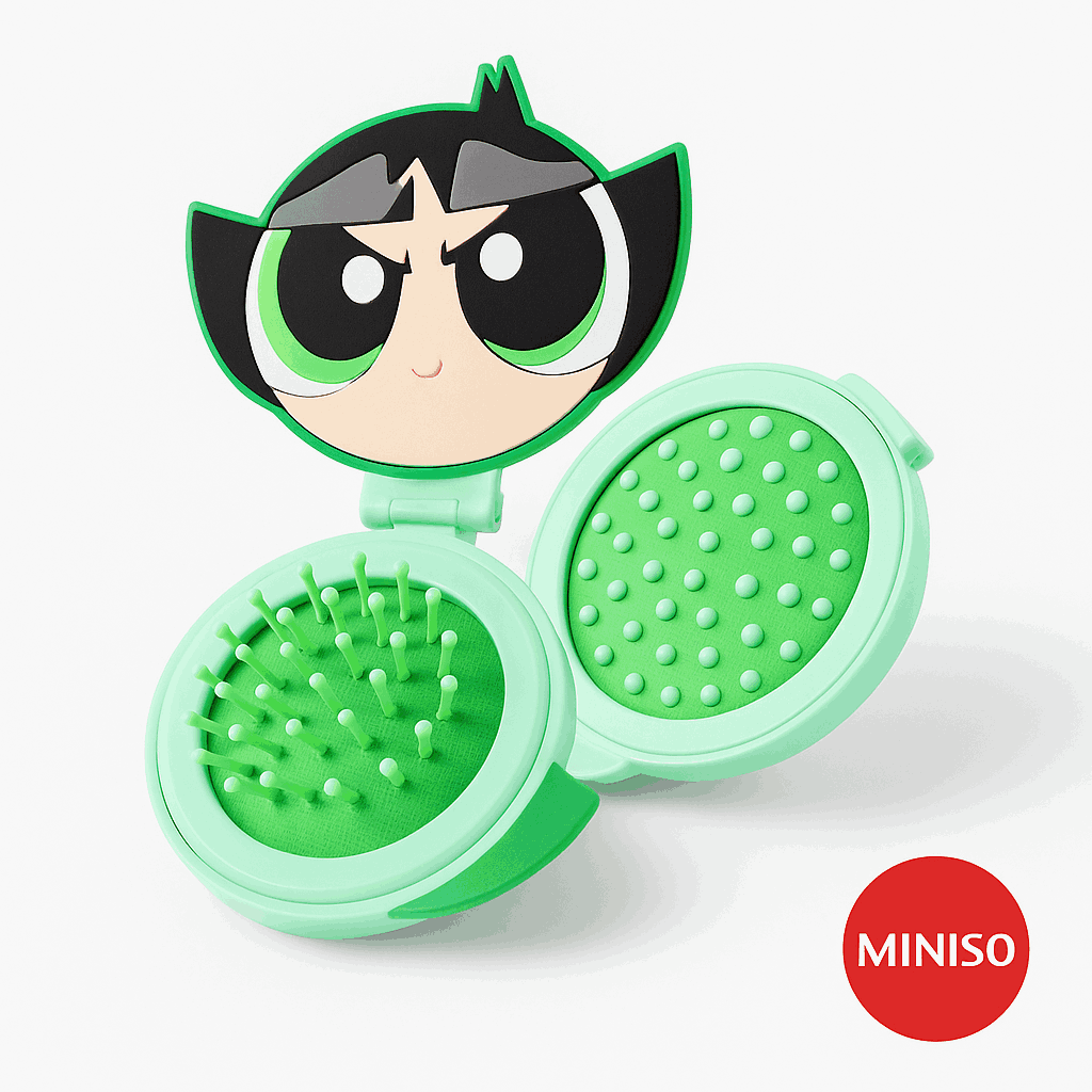 The Powerpuff Girls Collection Folding Mirror Brush(Buttercup)