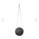 Rose Quilted Round Crossbody Bag With Chain (Black)