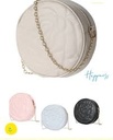 Rose Quilted Round Crossbody Bag With Chain (white)