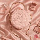 Rose Quilted Round Crossbody Bag With Chain (Pink)