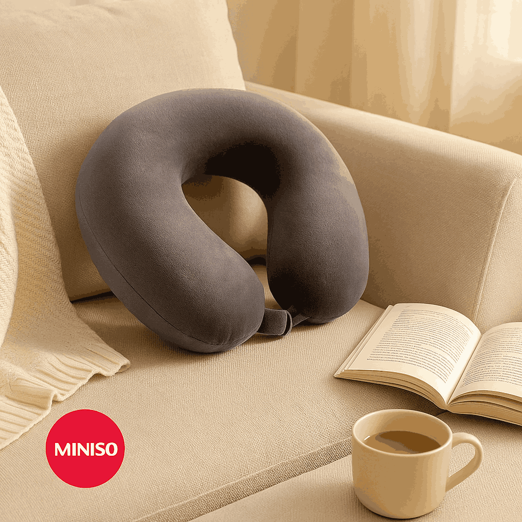 Solid Color Memory Foam U Shaped Pillow (Gray)