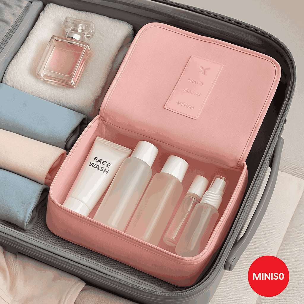 Tolletry Bag (pink) Miniso