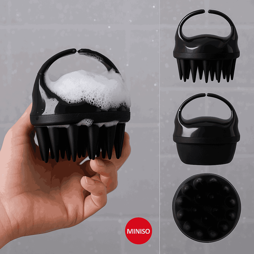 Shampoo Brush With Extra Long Bristles (Black)