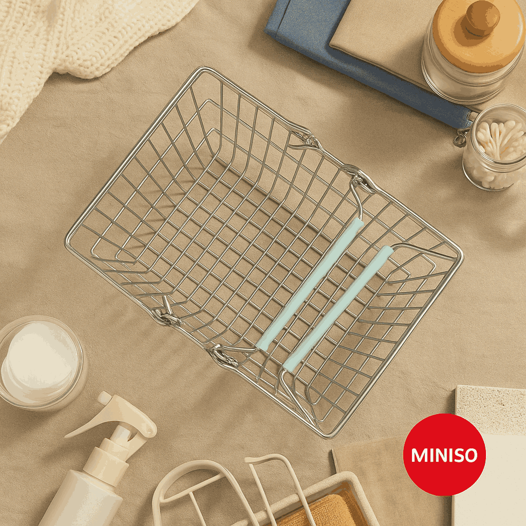 Storage Shopping Basket Panier Provisions Miniso
