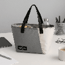 Color Bloking Mousse Trapezoid Lunch Bag (Grey)