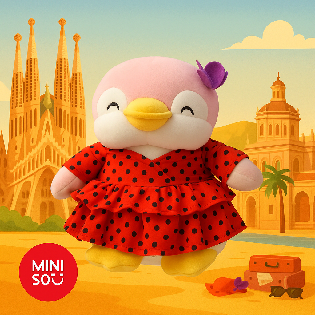 Miniso City Pen Explores the World Series Penguin Plush Toy 25 CM (Spanish)