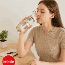 Hourglass Design High Borosilicate Glass Water Bottle (500mL)(White)