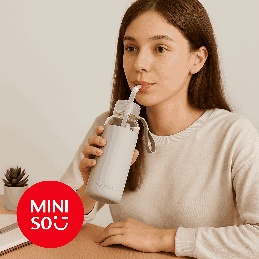 Glass Bottle with Silicone Cover 300mL(Gray)