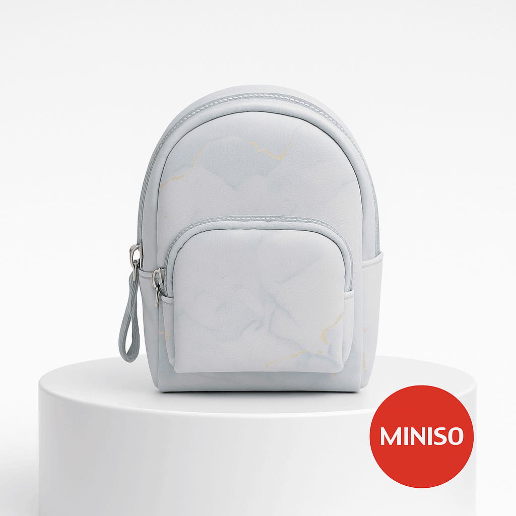 Mini Backpack Style Coin Purse(Marble Pattern)Grey