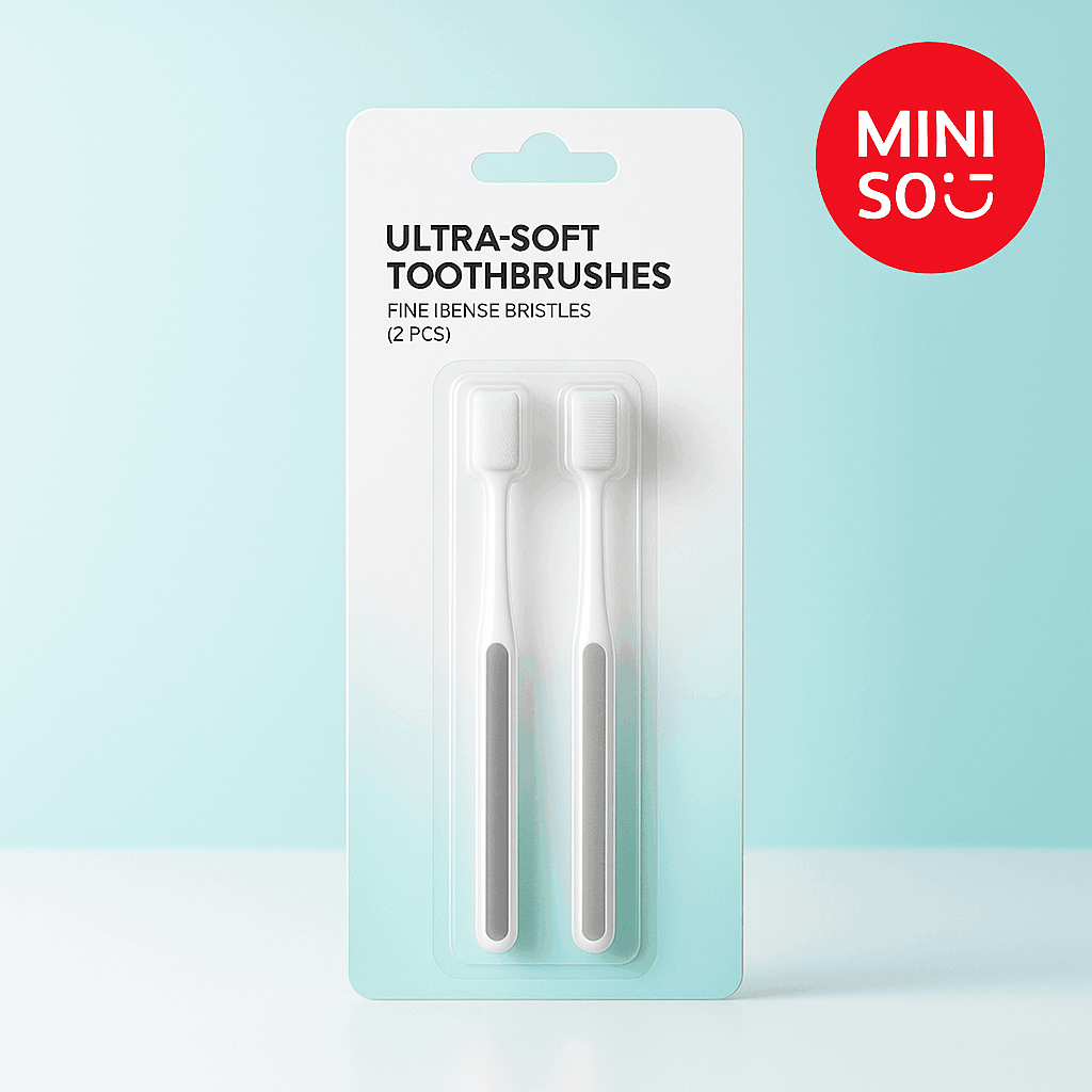 Ultra-Soft Toothbrushes with Fine Dense Bristles (2 pieces)