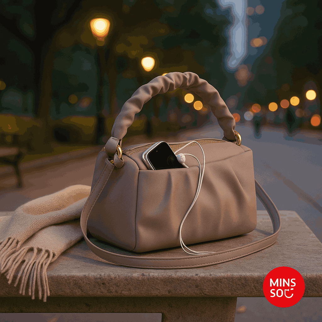 Pleated Crossbody Bag Pale Purple