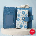 Flower Series Tri-Foil Women's Wallet (Blue) Miniso