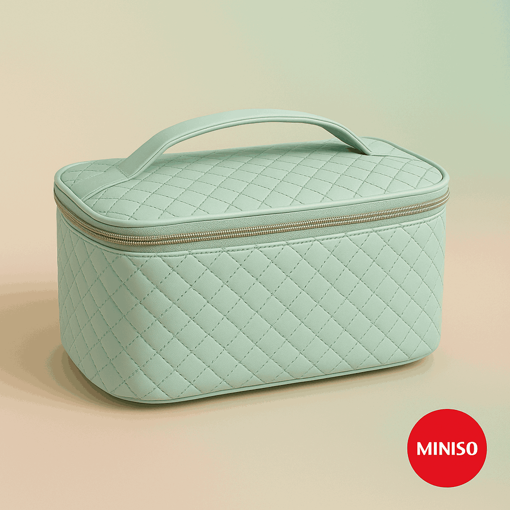 Quilted Cosmetic Bag (Light Green) 