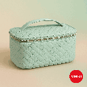 Quilted Cosmetic Bag (Light Green) 