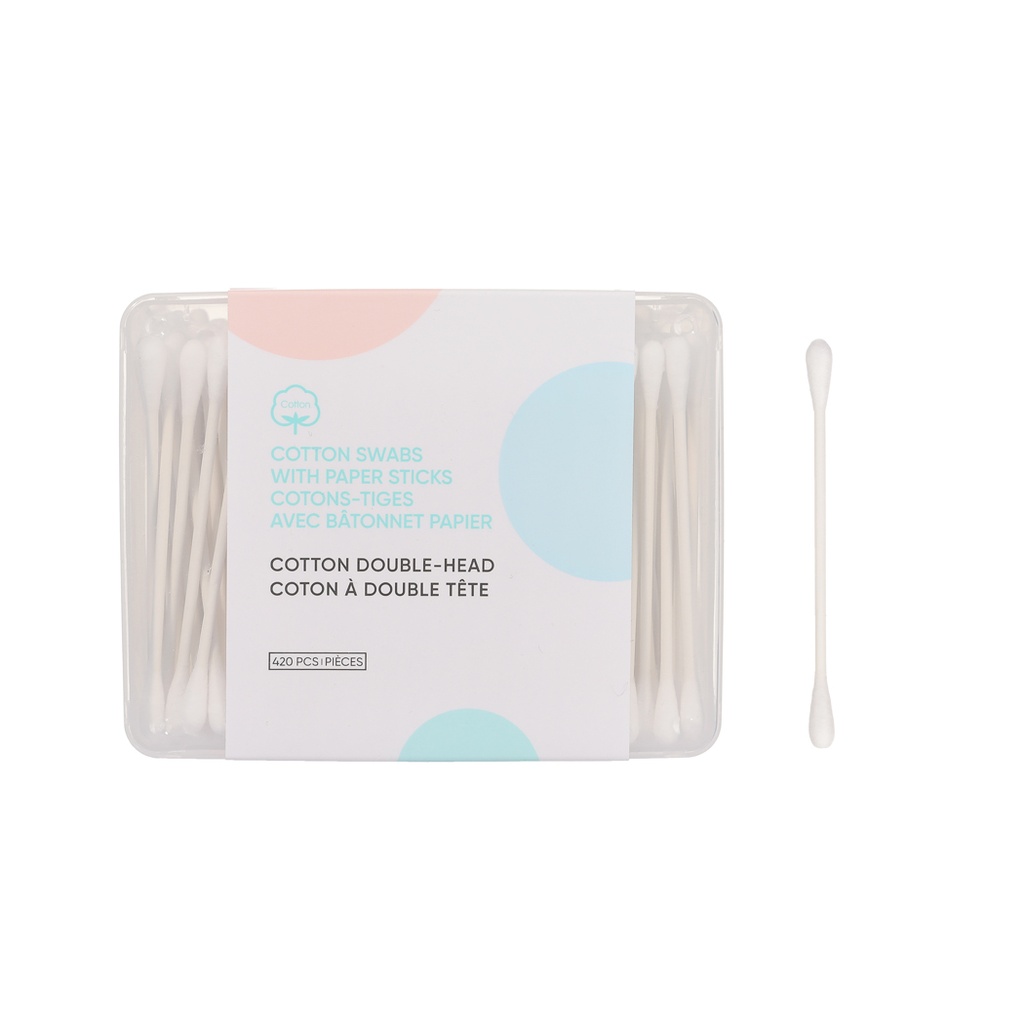 Premium Natural Cotton Swabs With Paper Sticks