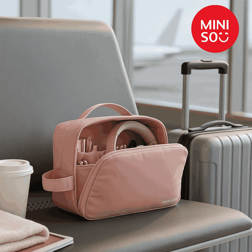 Travel Organizer Bag (Pink) Miniso