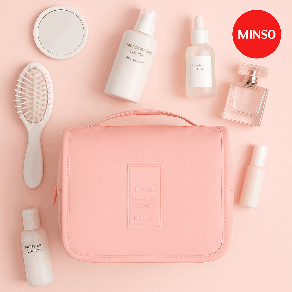 Toiletry Bag (pink) Miniso