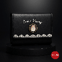 Women's Sweet Bunny Small Trifold Wallet (Black)