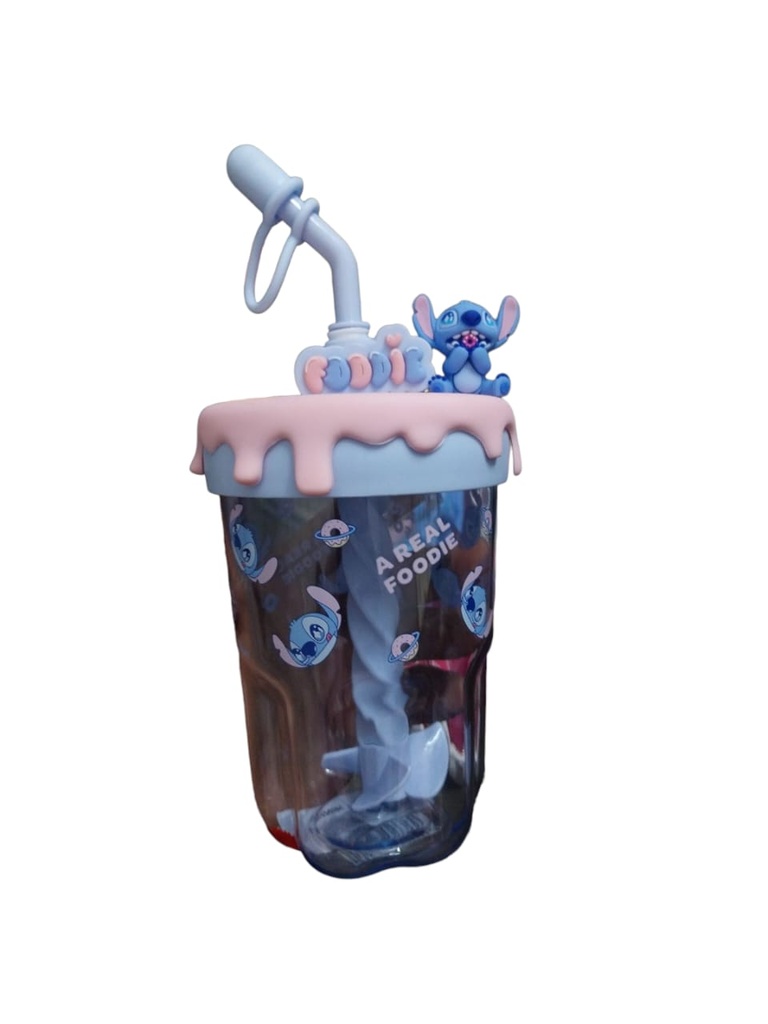 Disney Stitch Dinner Party Collection Water Bottle With Steel Straw 560ML