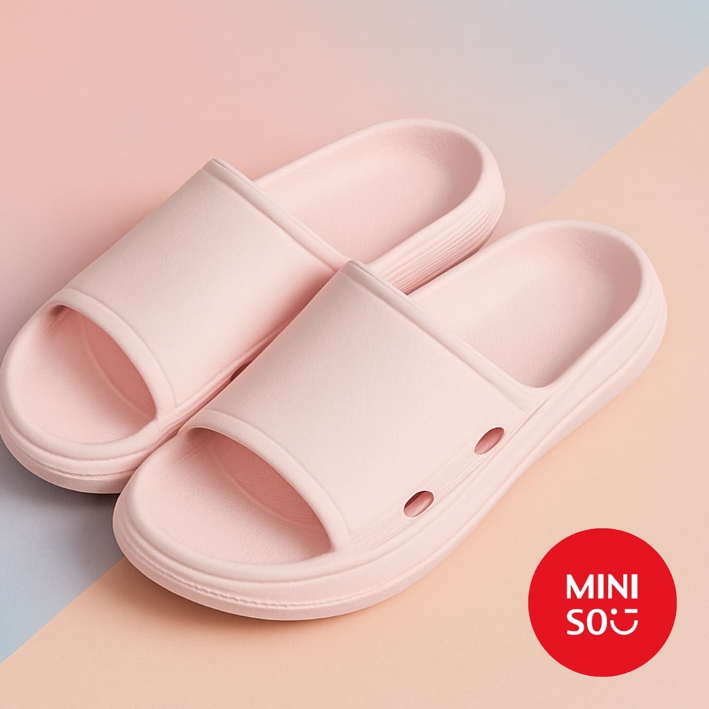 Women's Fashion Slippers (Pink)(Size 37) Miniso