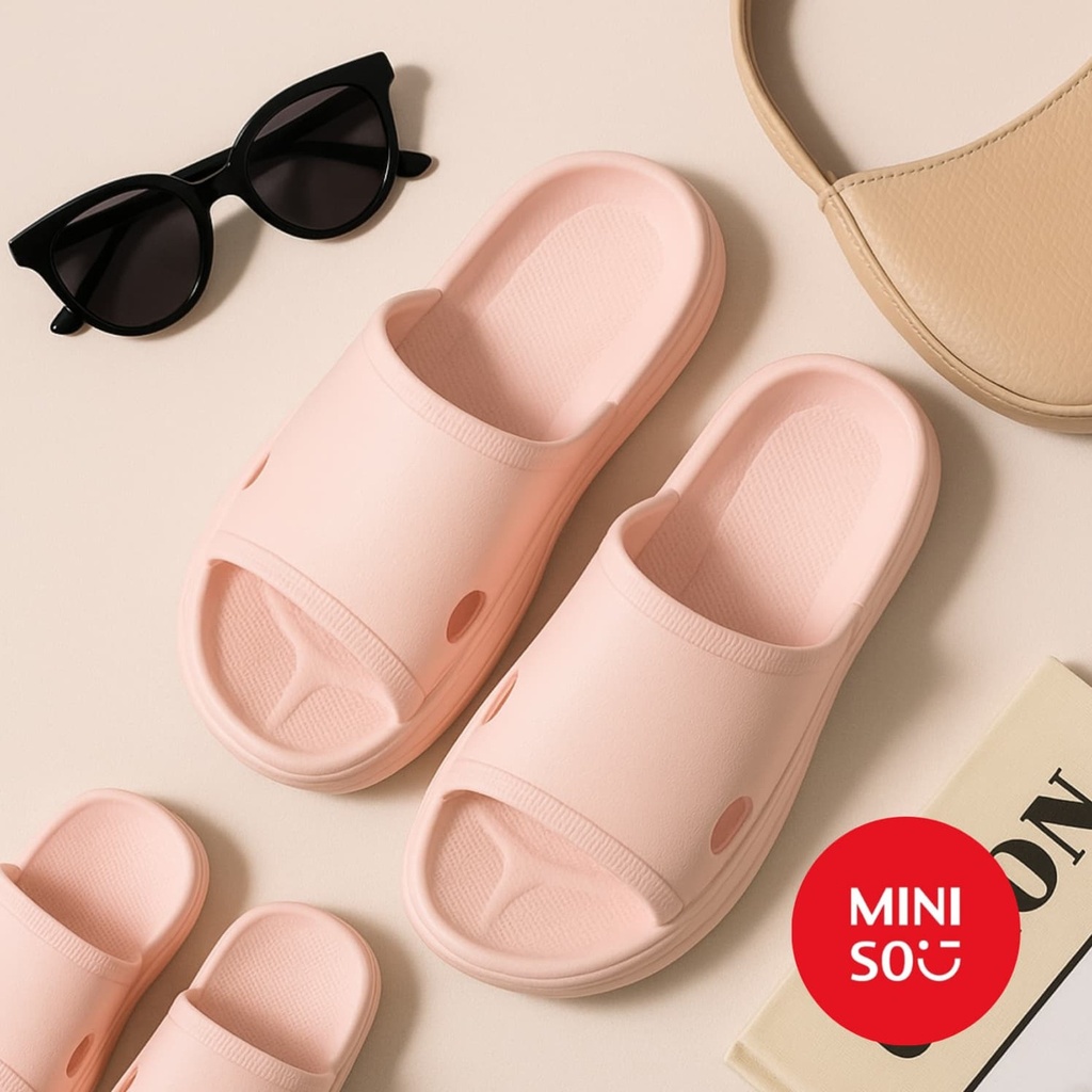 Women's Fashion Slippers (Pink)(Size 39) Miniso