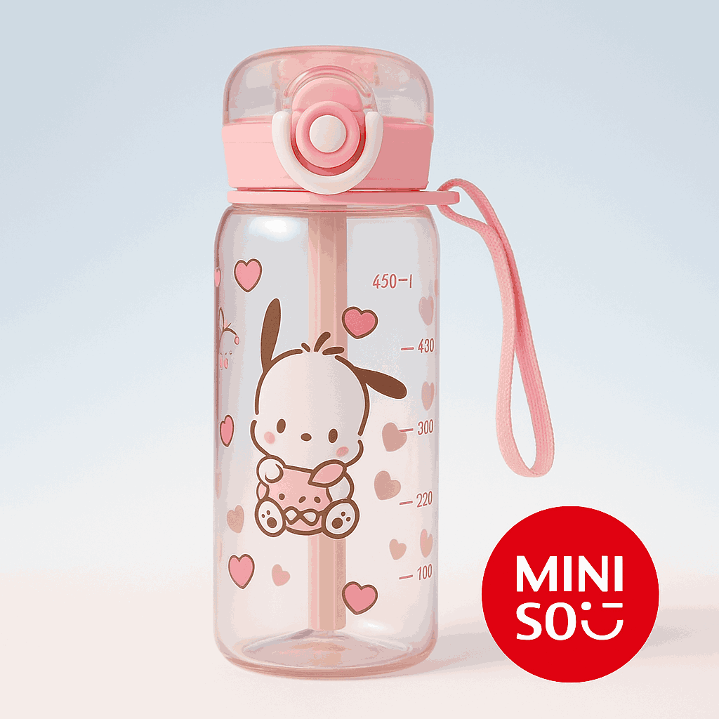 Sanrio Characters Plastic Bottle With Strap (450ML)(Pochacco)