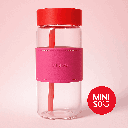 Solid Color Series 2.0 High Borosllcate Glass Tumbler With Handle (470ML)(Rosy) Miniso
