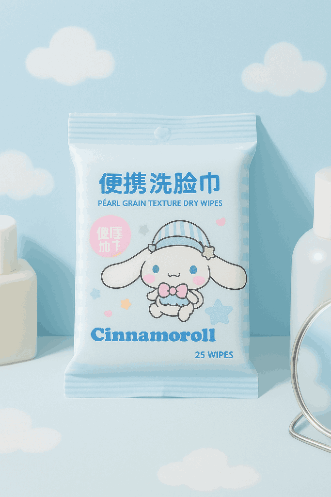 Cinnamoroll Pearl Grain Texture Dry Wipes (25 Wipes)
